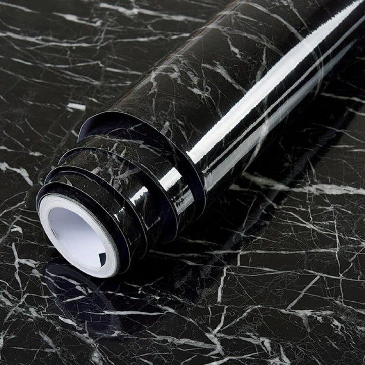 Black Marble Texture Design PVC Waterproof Sheet – 60 × 200 cm
