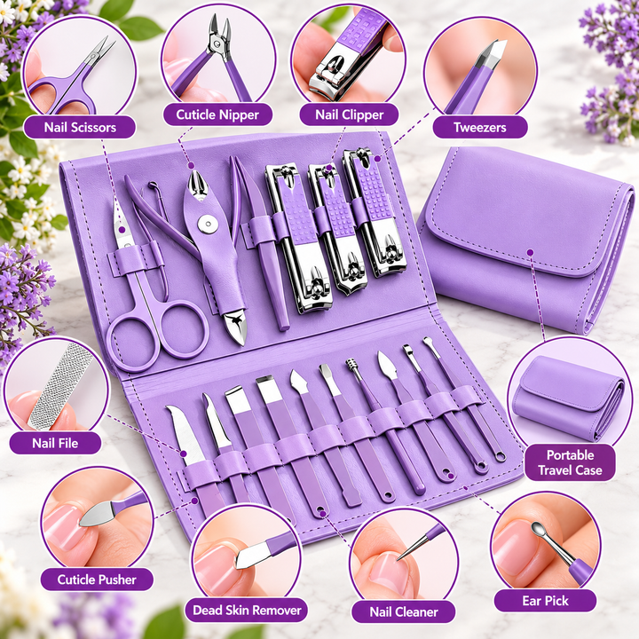 16Pcs Manicure & Pedicure Nail Care Set - MARKAZX MART