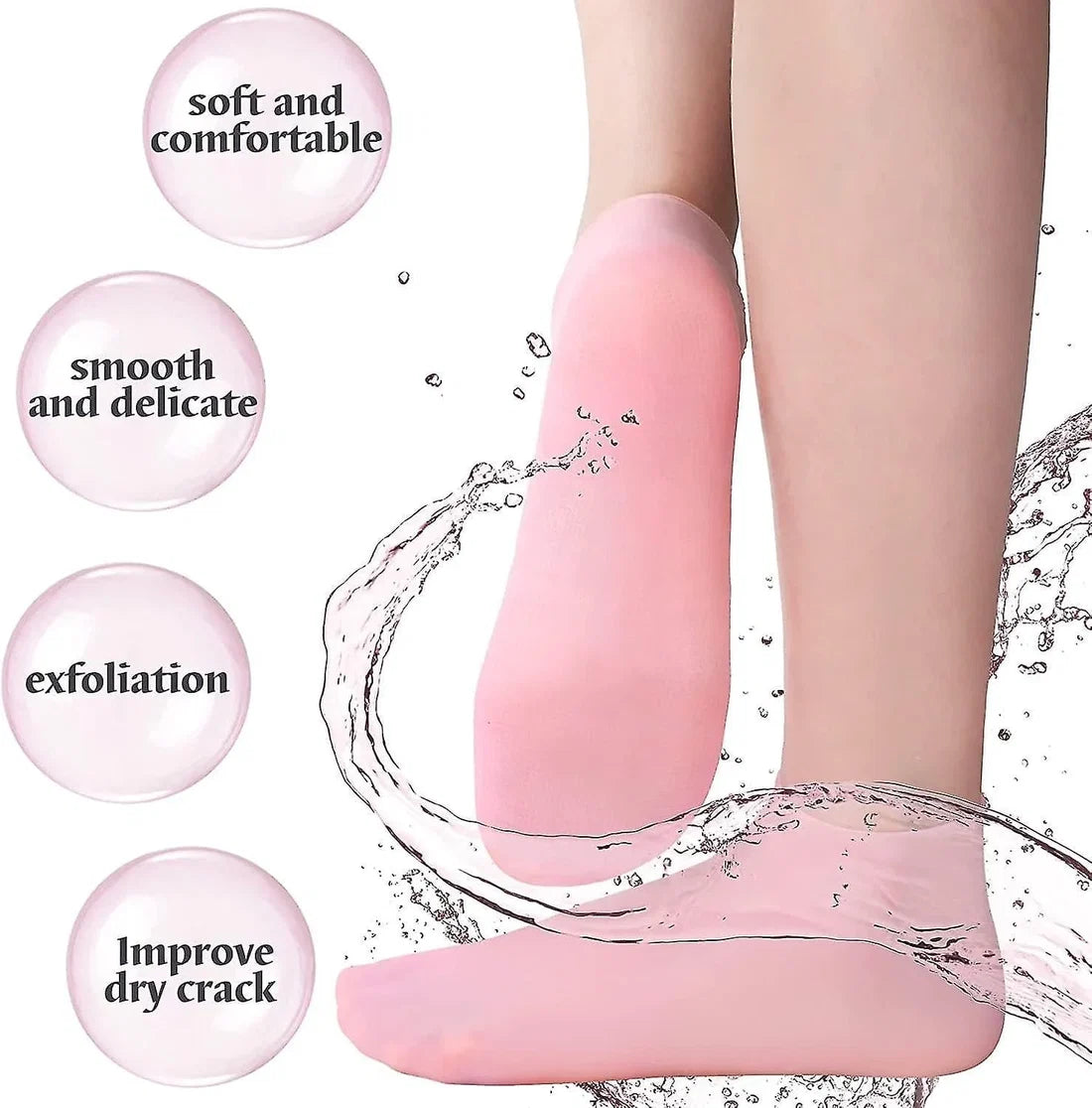 Silicone Moisturizing Heel Socks Comfortable & Reusable