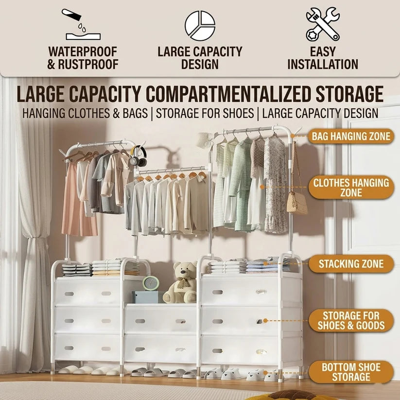 Portable Bedroom Coat & Drying Rack