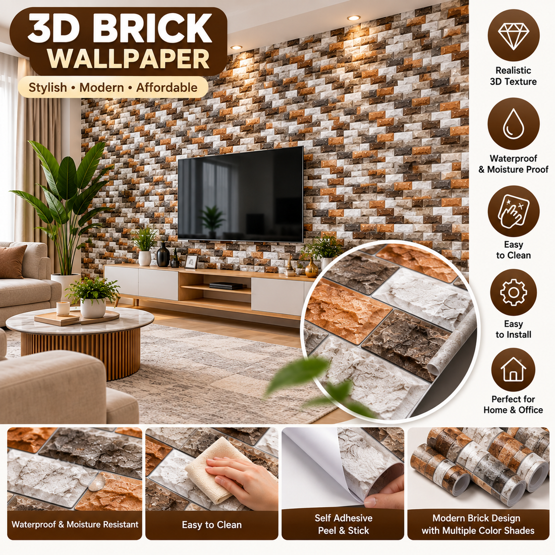 24Pcs Self-Adhesive Mosaic Tile Stickers - MARKAZX MART