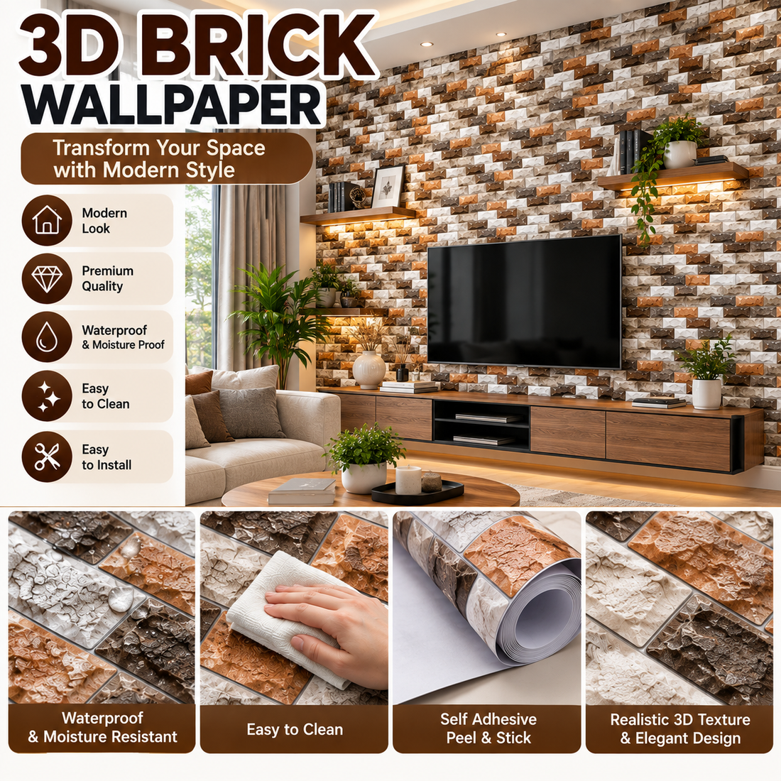 24Pcs Self-Adhesive Mosaic Tile Stickers - MARKAZX MART