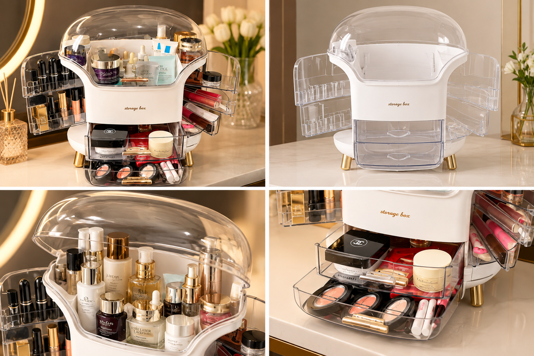 Premium Covered Cosmetic Organizer Box – Makeup & Skincare Storage – product image 4