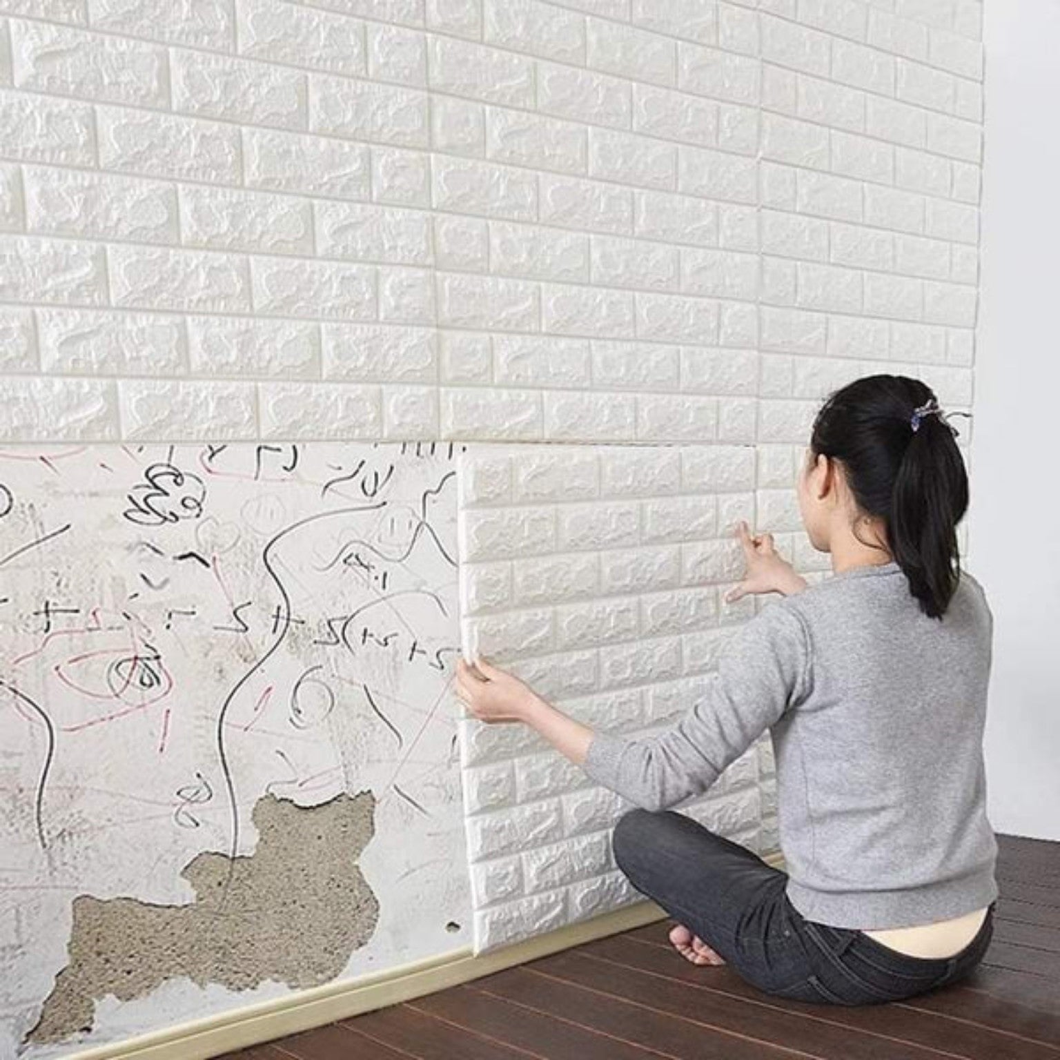 3Pcs Peel & Stick Brick Wall Panels – Self Adhesive Wall - MARKAZX MART