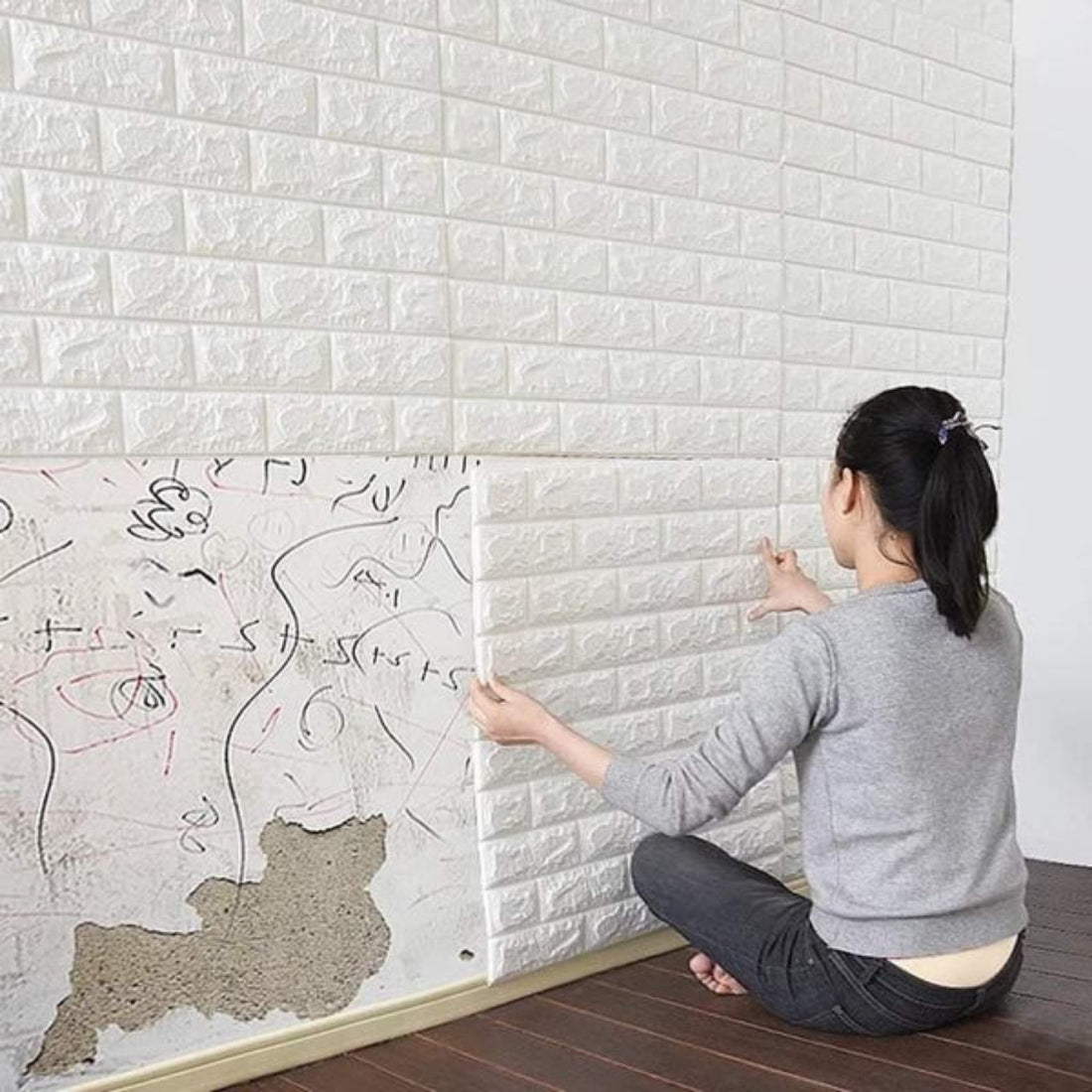 3Pcs Peel & Stick Brick Wall Panels – Self Adhesive Wall - MARKAZX MART