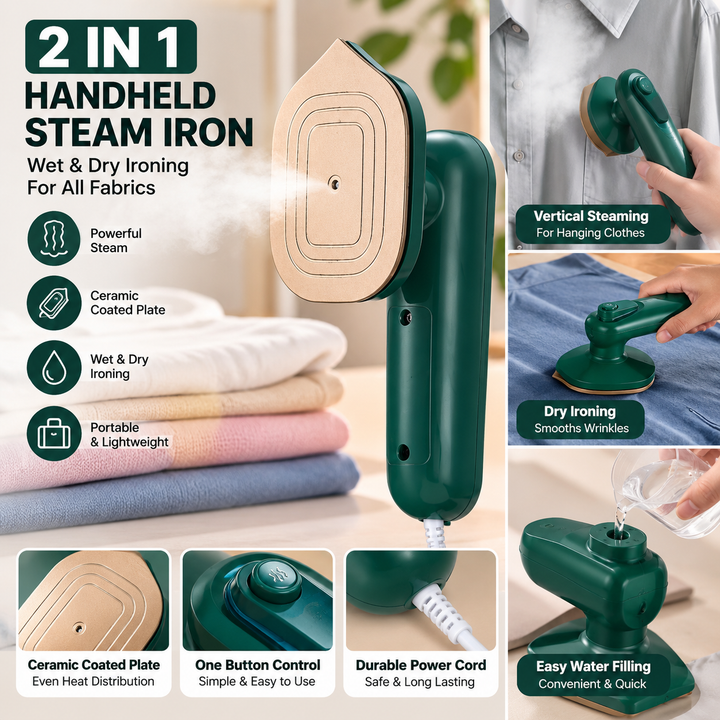 Portable Mini Steam Iron – Travel Clothes Ironing Machine - MARKAZX MART
