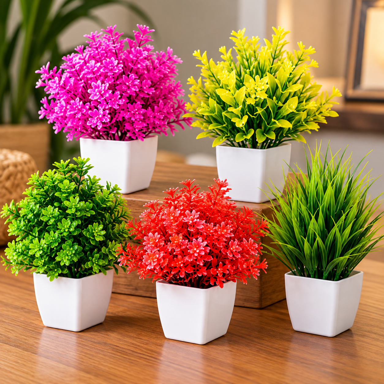 3 Piece Mini Artificial Plant Set – Cute Home & Room - MARKAZX MART