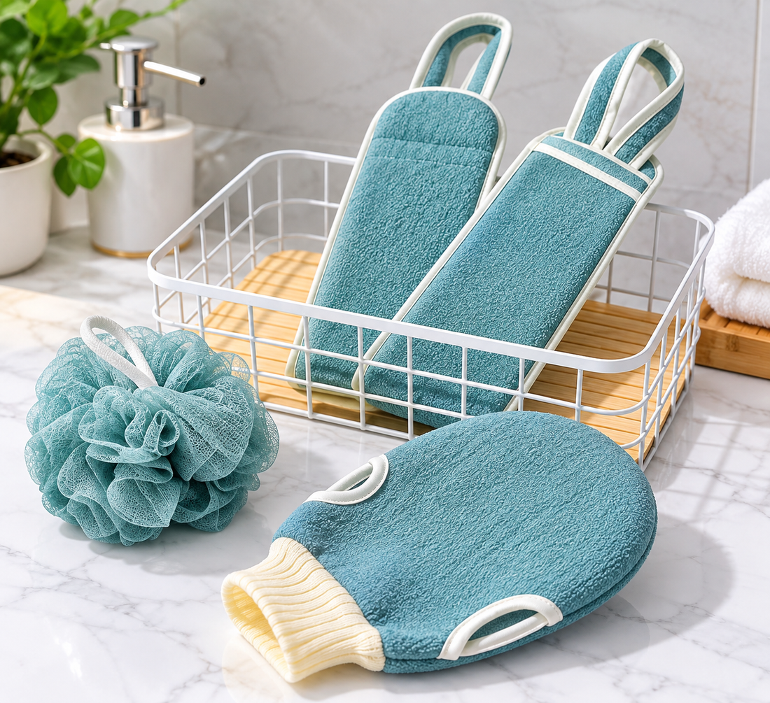3Pcs Exfoliating Body Scrubber Set – Bath & Shower Scrubbers - MARKAZX MART