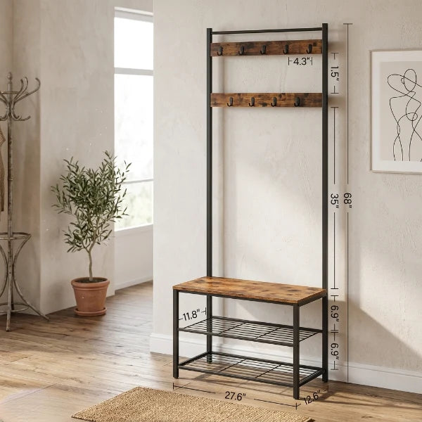 Multi-Functional Shoe & Hat Rack (Heavy Wooden)