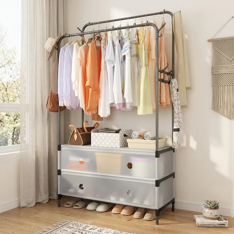 Metal Floor-Standing Clothes Drying Rack