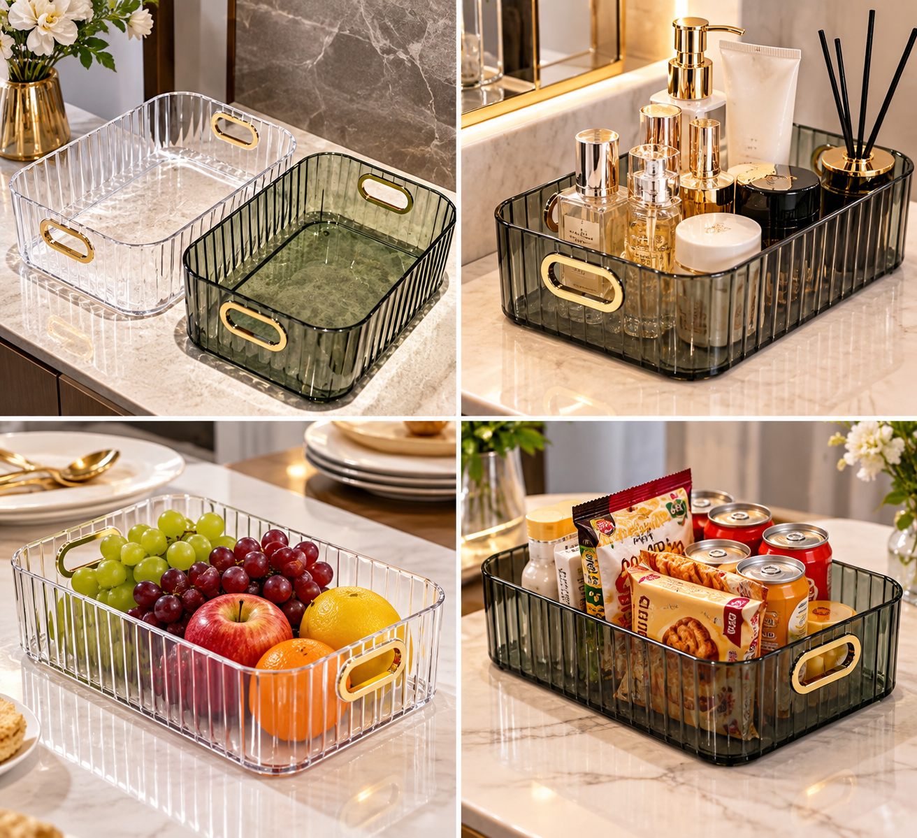 Multipurpose Acrylic Storage Organizer – Tray Basket Box - MARKAZX MART