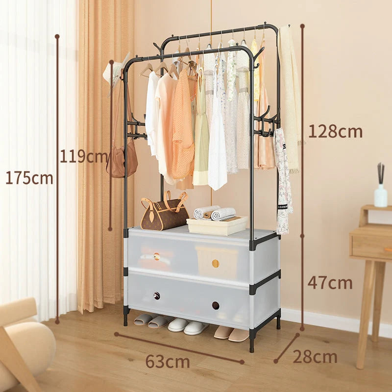Metal Floor-Standing Clothes Drying Rack