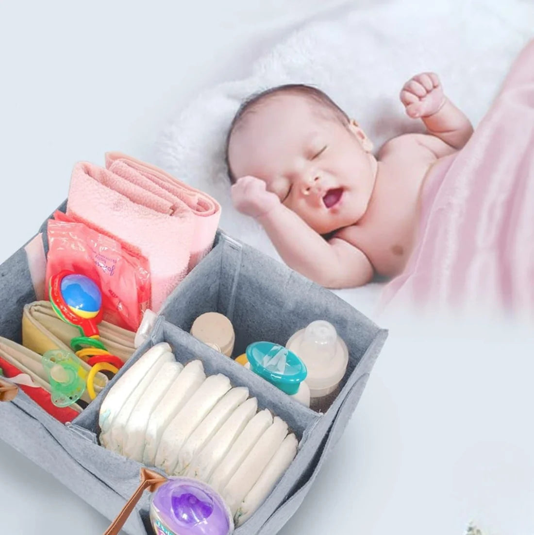Nursery Diaper Organizer – Baby Care Items Storage
