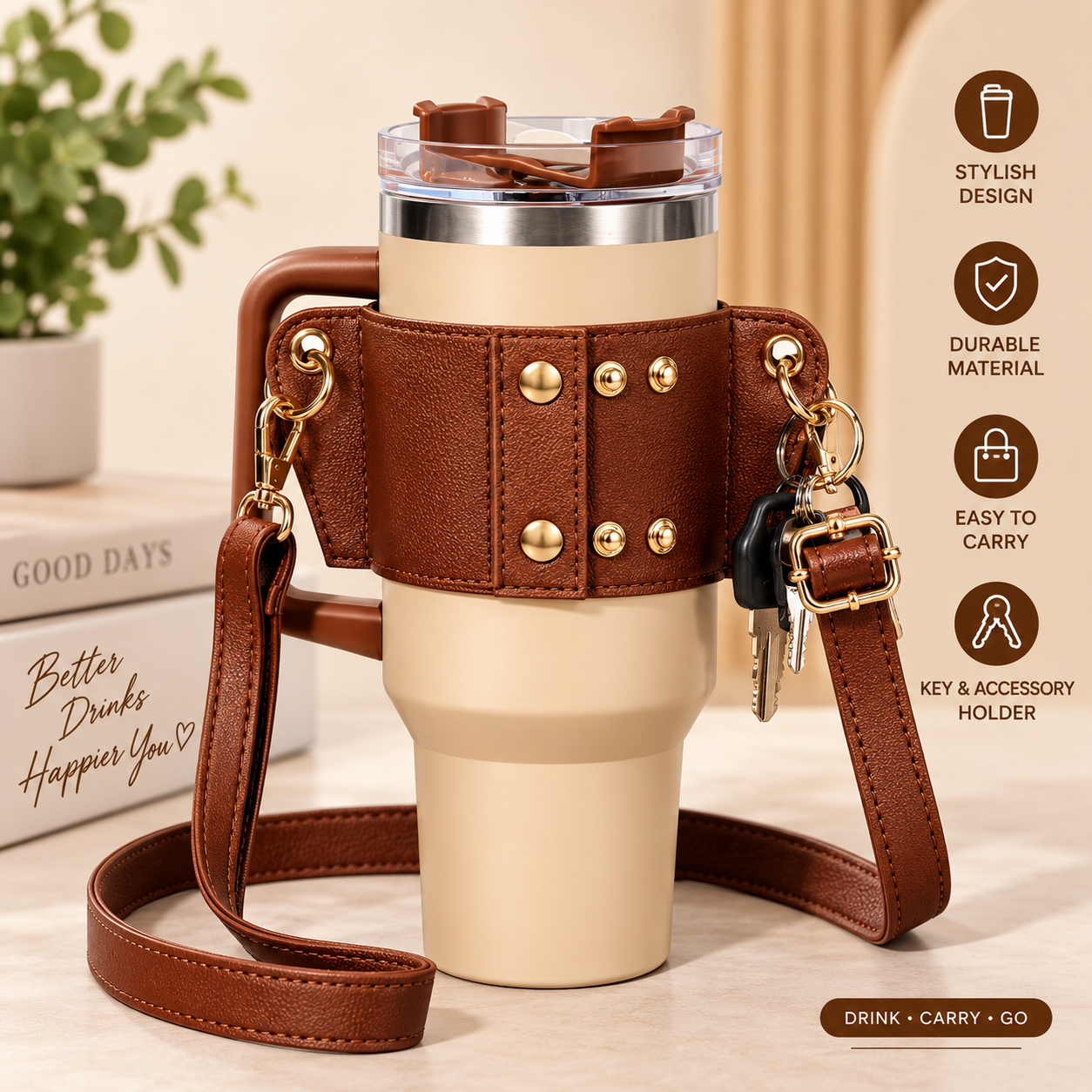 Premium Tumbler Carry Holder Belt – Adjustable Shoulder - MARKAZX MART