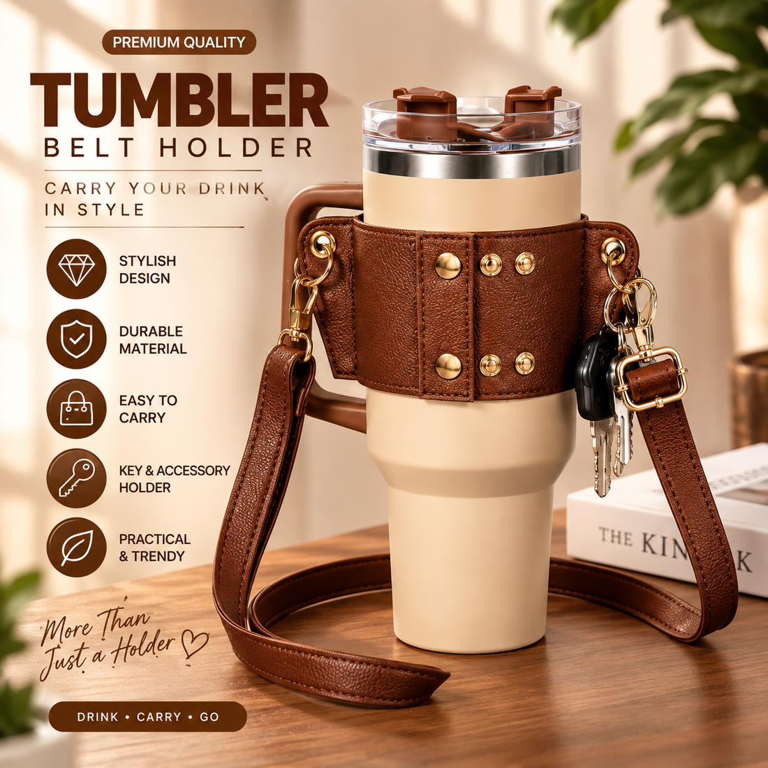 Premium Tumbler Carry Holder Belt – Adjustable Shoulder - MARKAZX MART