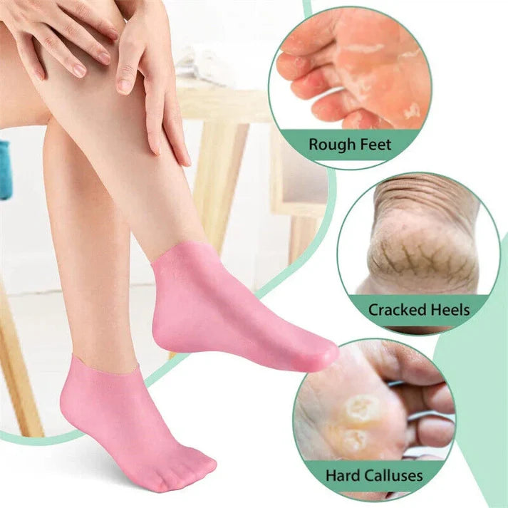 Silicone Moisturizing Heel Socks Comfortable & Reusable