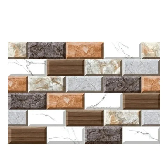 24 Pcs 3D Brick Design Self-Adhesive Waterproof Wall Sticker