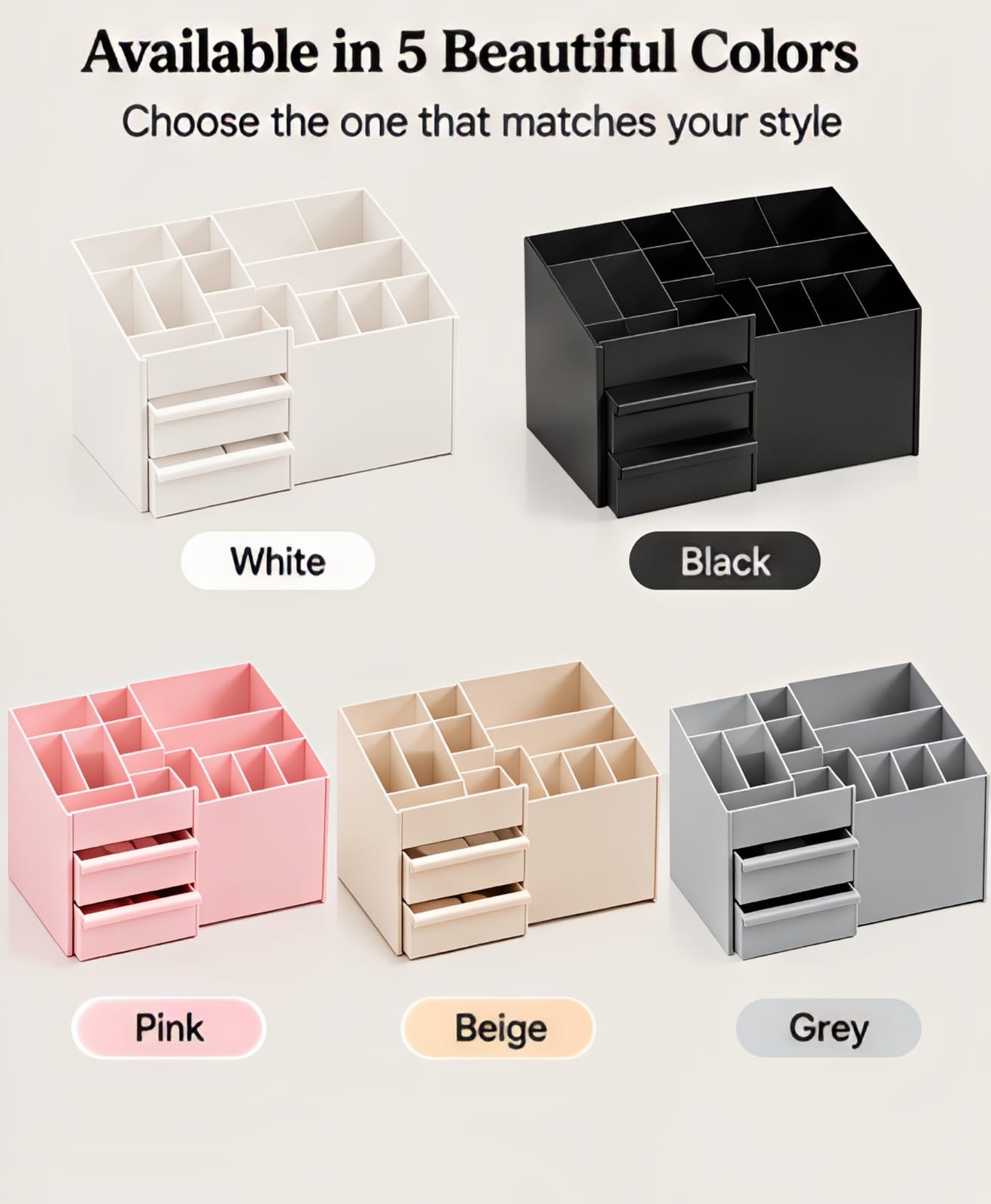 Makeup & Cosmetic Organizer Box with Drawers – Stylish Vanity Storage - MARKAZX MART