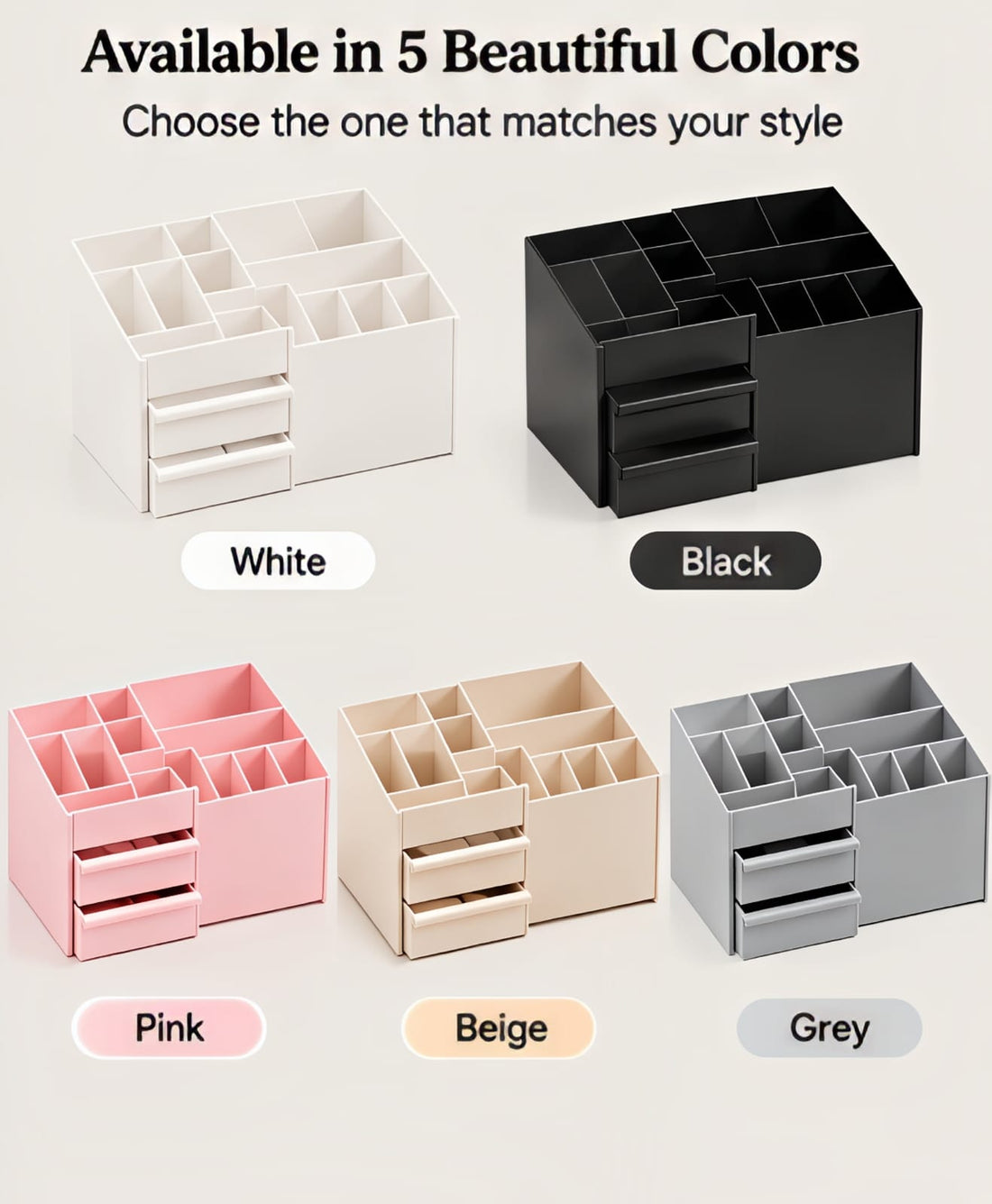 Makeup & Cosmetic Organizer Box with Drawers – Stylish Vanity Storage - MARKAZX MART