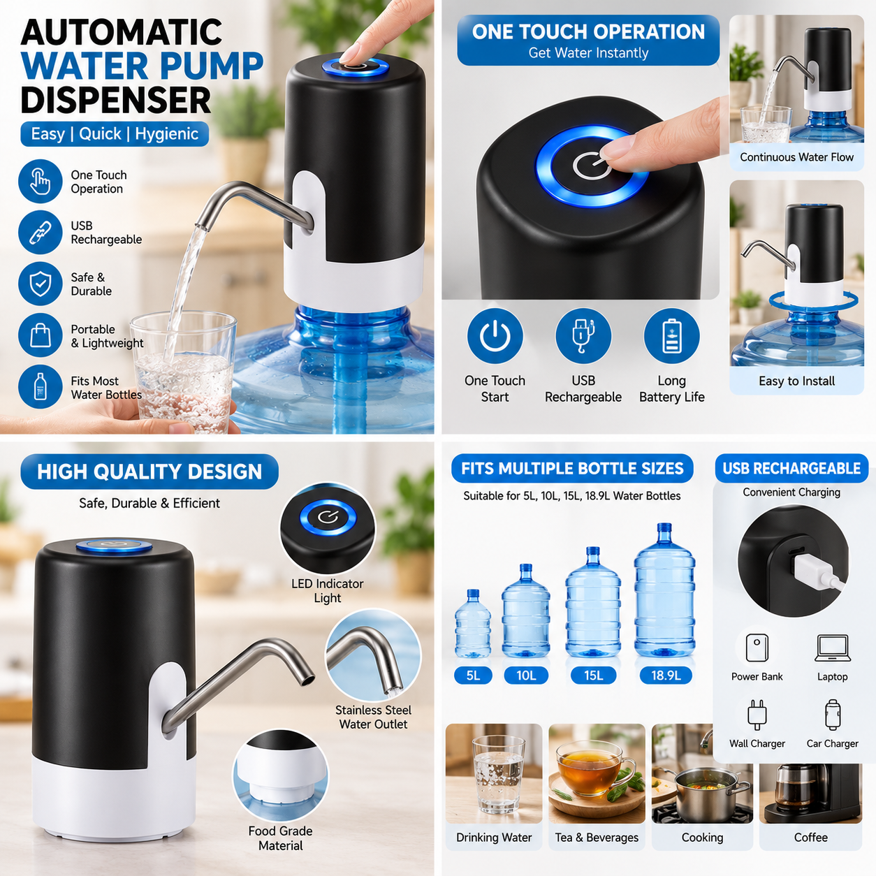 Automatic water pump dispenser