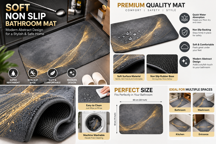 Soft Non Slip Bathroom Mat premium quality features