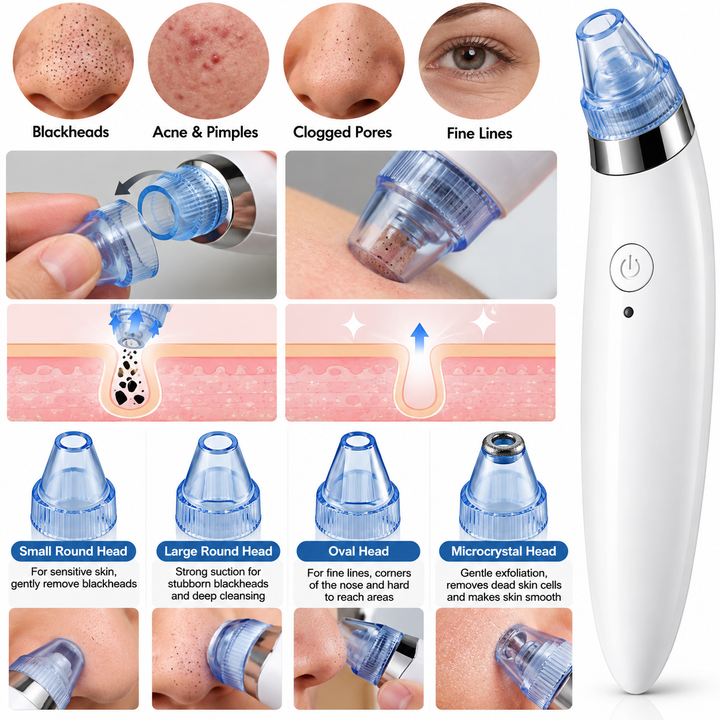 4 In 1 Pore Cleansing Detox Tool – Blackhead Remover - MARKAZX MART