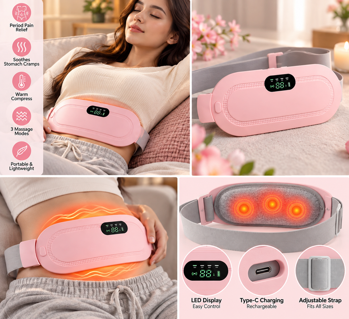 Electric Heating & Vibration Belt – Pain Relief & Cramp - MARKAZX MART