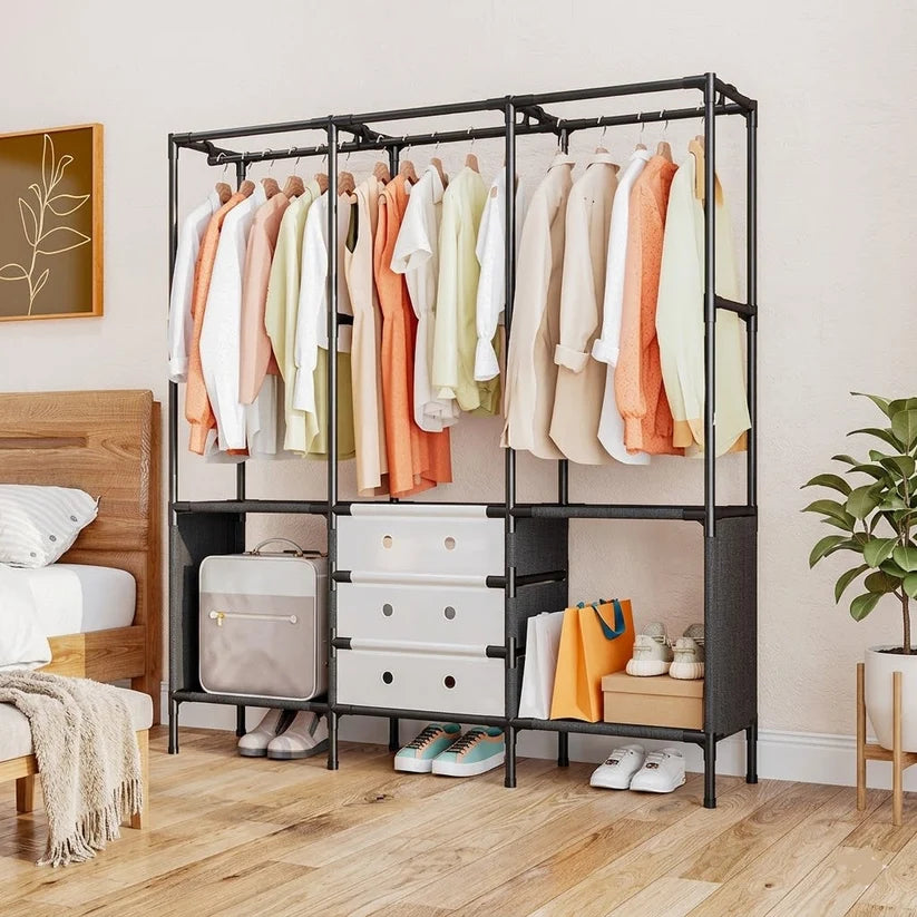 3 Row Metal Multifunctional Clothes Rack
