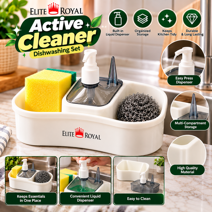 Dishwashing Set With Liquid Holder – Kitchen Sink Organizer – product image 2