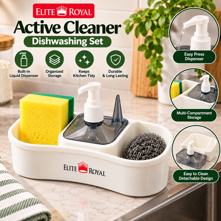 Dishwashing Set With Liquid Holder – Kitchen Sink Organizer – product image 1