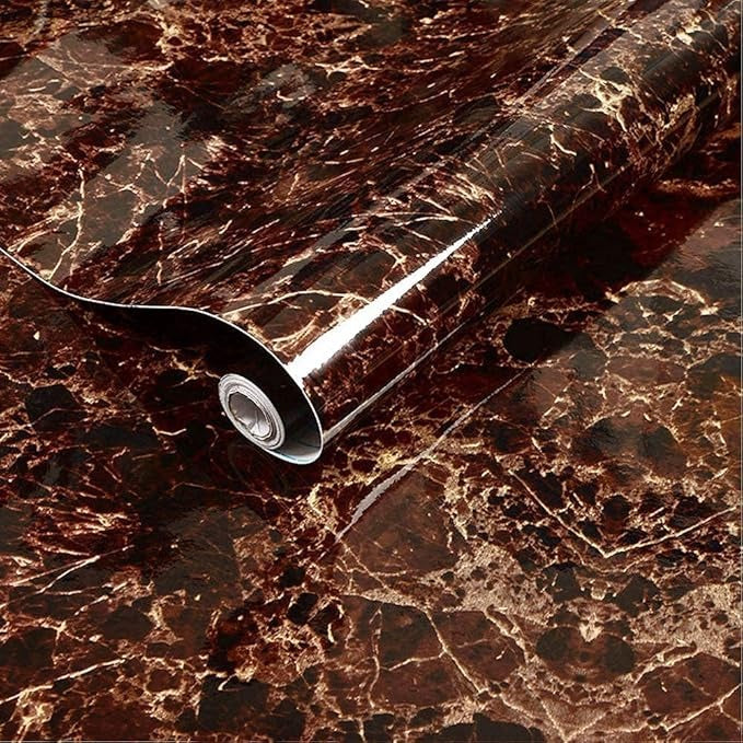 Waterproof Brown Marble Sheet – 60 cm × 2 m