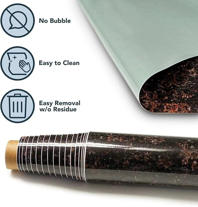 Waterproof Brown Marble Sheet – 60 cm × 2 m