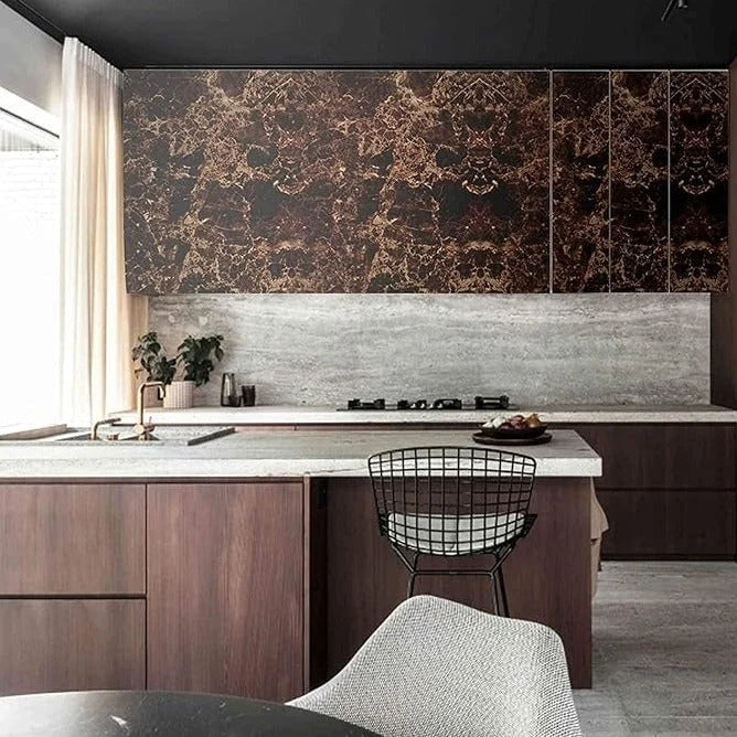 Waterproof Brown Marble Sheet – 60 cm × 2 m
