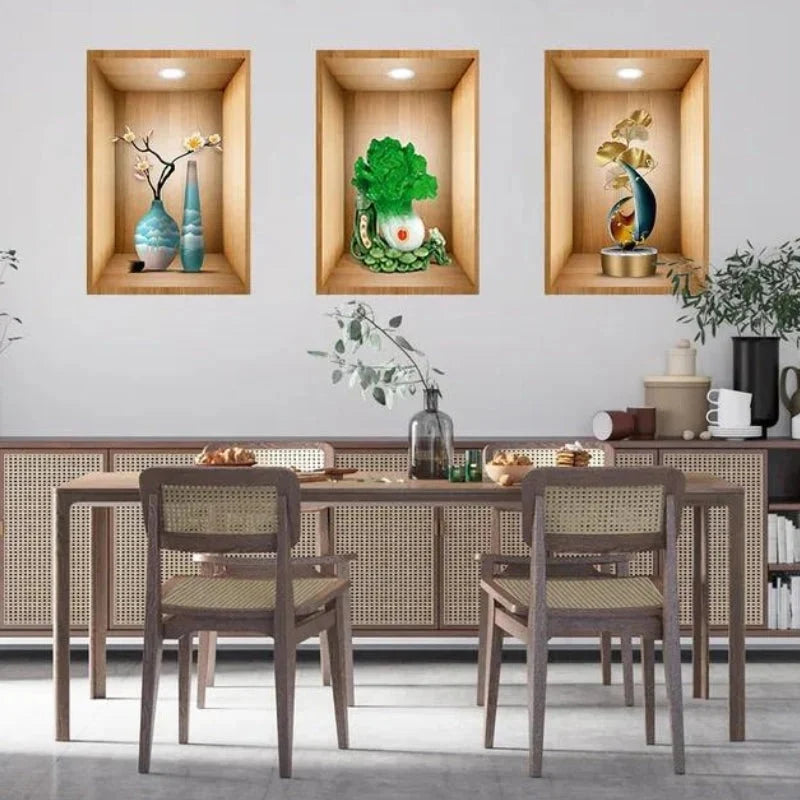 3D Plant Wall Stickers – 3 Pcs Set