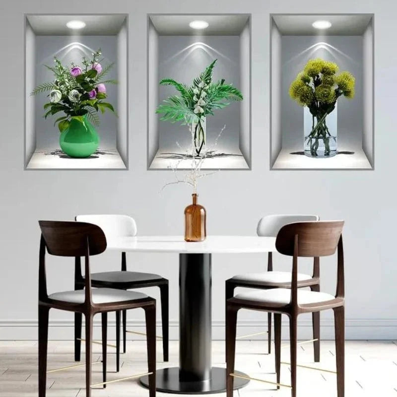 3D Plant Wall Stickers – 3 Pcs Set
