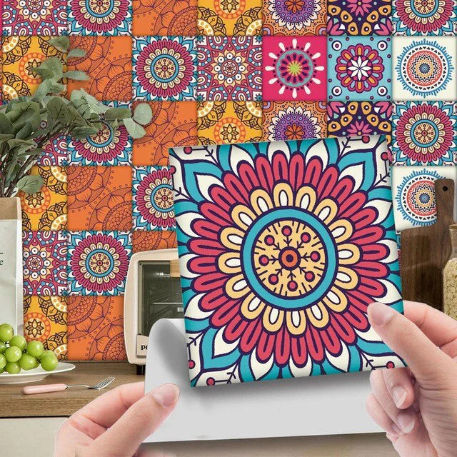 12 Pcs Random Peel & Stick Ceramic Tile Paste Stickers