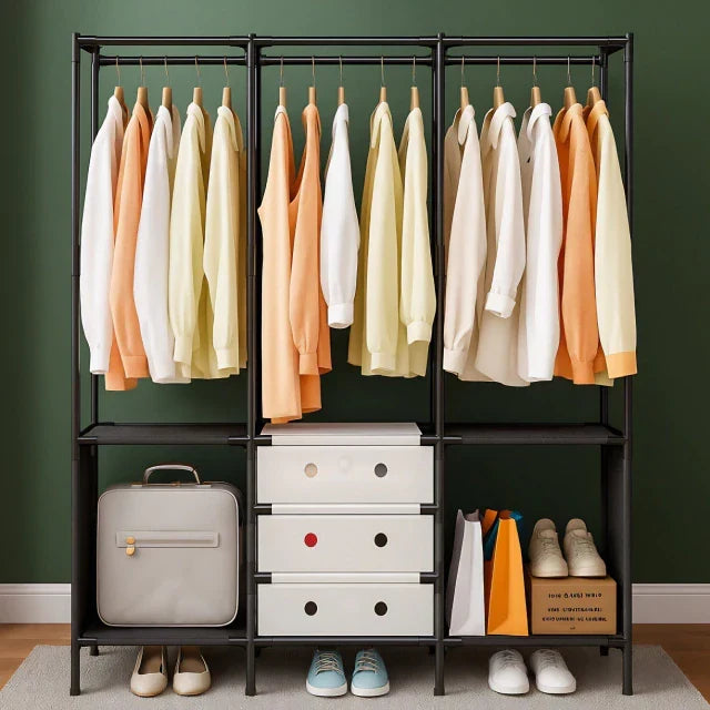 3 Row Metal Multifunctional Clothes Rack
