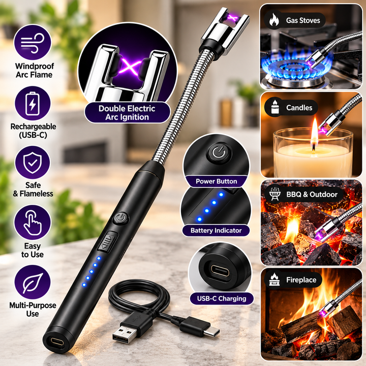 Rechargeable Electric Lighter – Windproof Flameless USB - MARKAZX MART