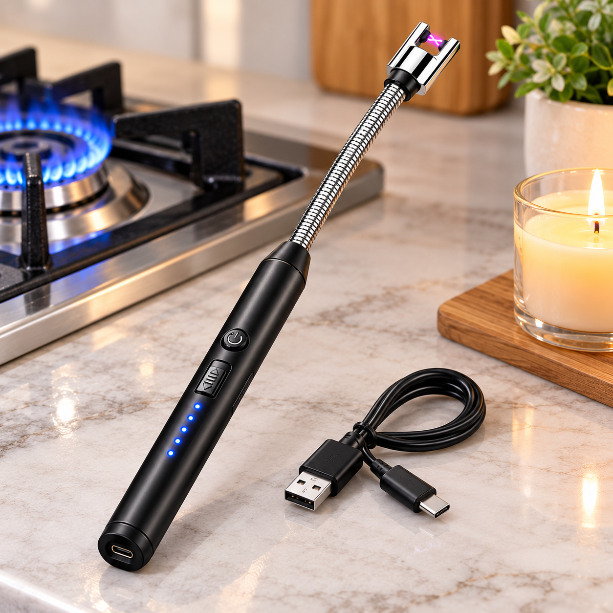 Rechargeable Electric Lighter – Windproof Flameless USB - MARKAZX MART