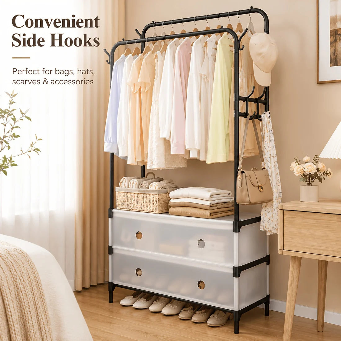 Metal Floor-Standing Clothes Drying Rack