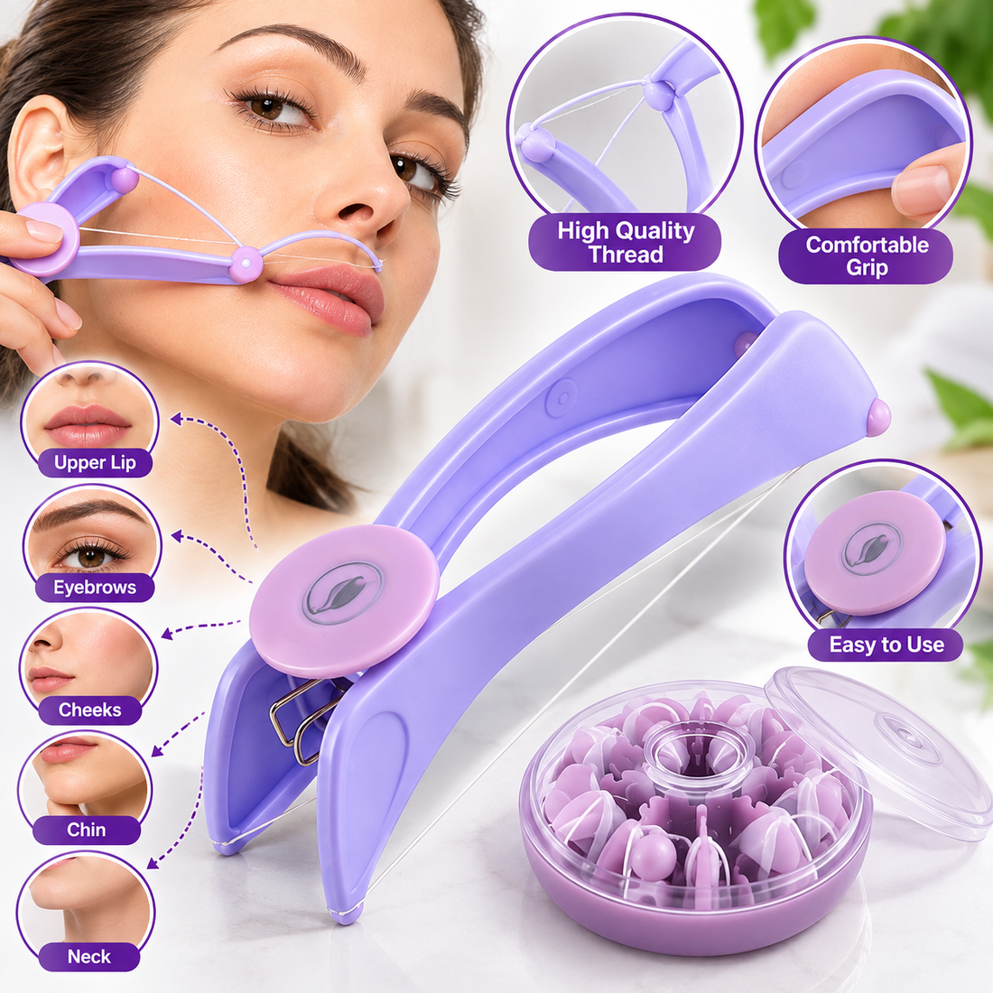 Slique Manual Hair Threading – Facial Hair Remover - MARKAZX MART
