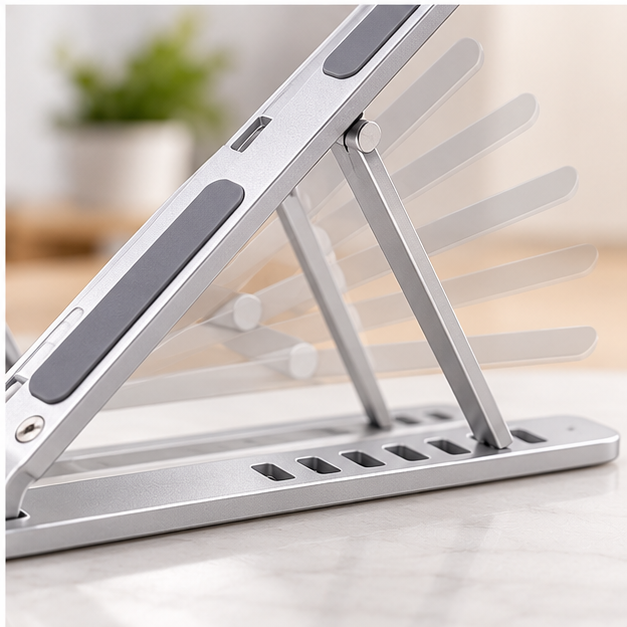 Adjustable laptop stand hinge and support