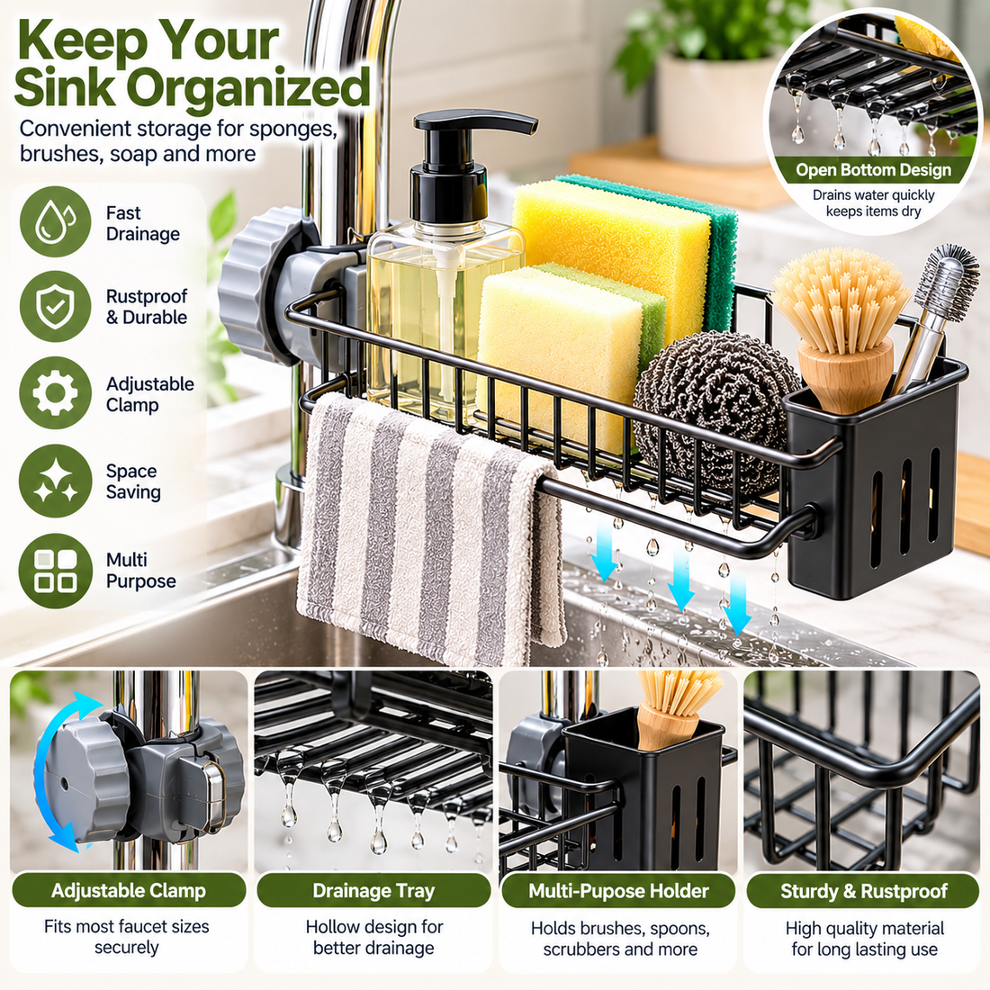 Kitchen Utility Tool Holder – Space-Saving Utensil Organizer - MARKAZX MART
