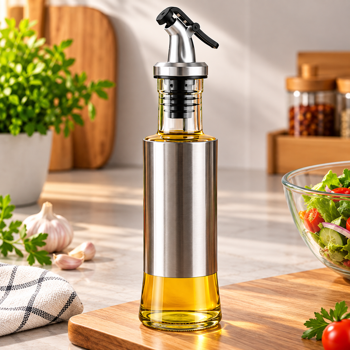 300ML Glass Oil Dispenser Bottle with Easy Pour Spout
