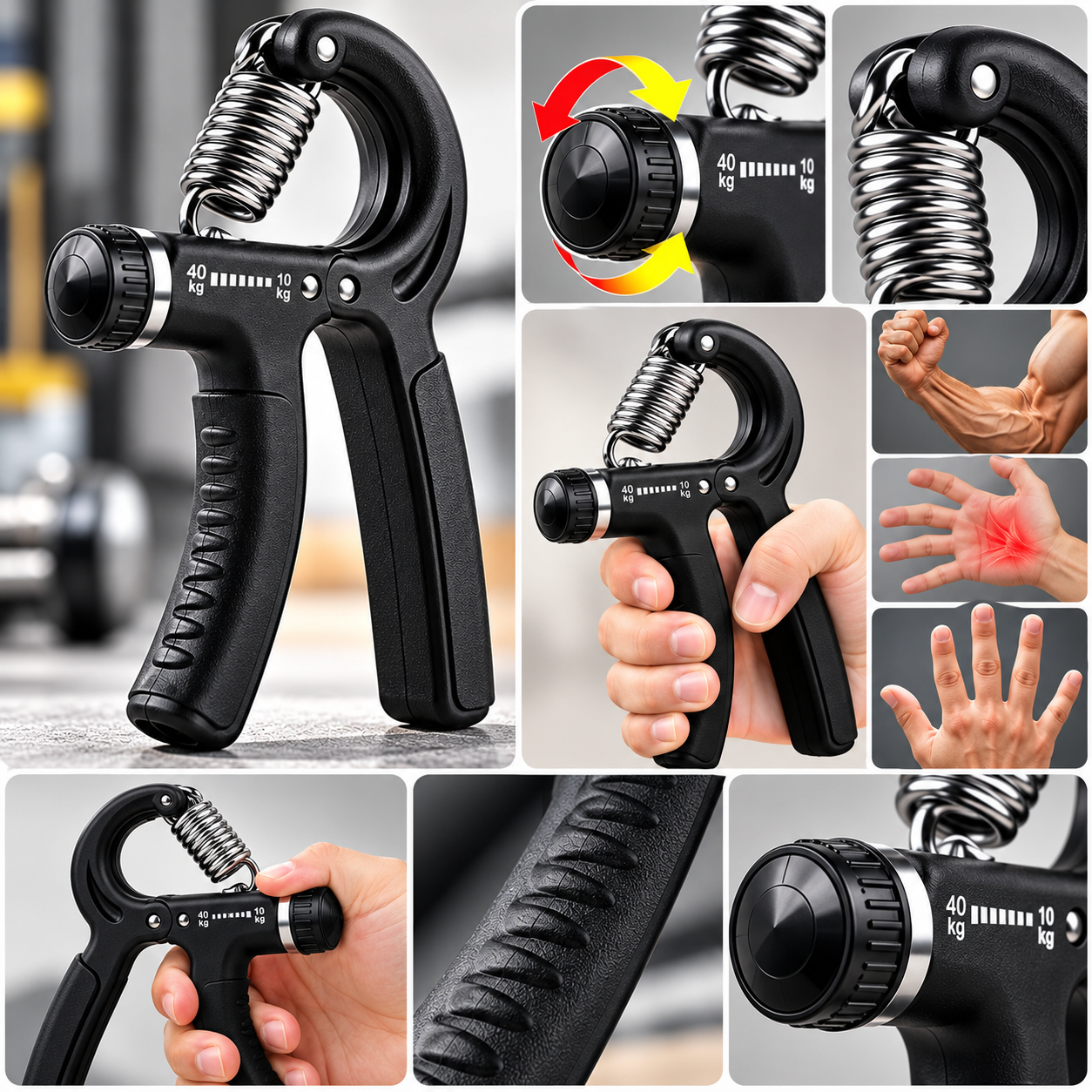 Adjustable Hand Gripper Power Wrist Strengthener - MARKAZX MART