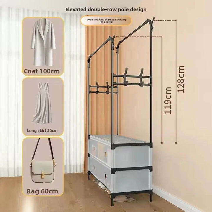 Metal Floor-Standing Clothes Drying Rack