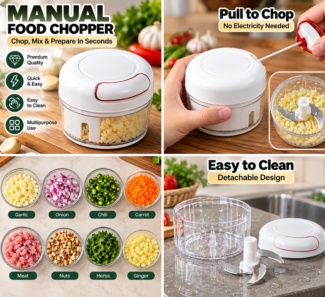 Handheld Mini Vegetable Chopper – Manual Food Cutter - MARKAZX MART