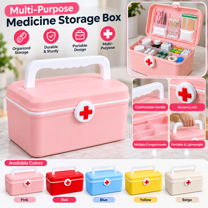 Portable Double Layer Medicine Box – Multi-Compartment - MARKAZX MART