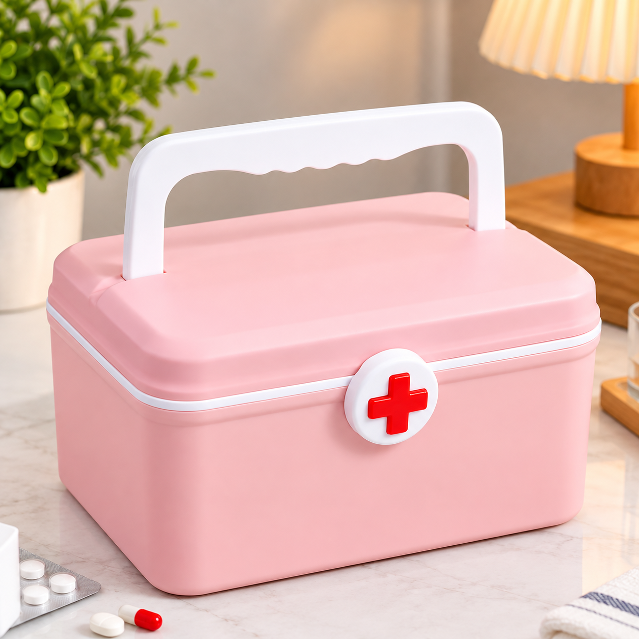 Portable Double Layer Medicine Box – Multi-Compartment - MARKAZX MART