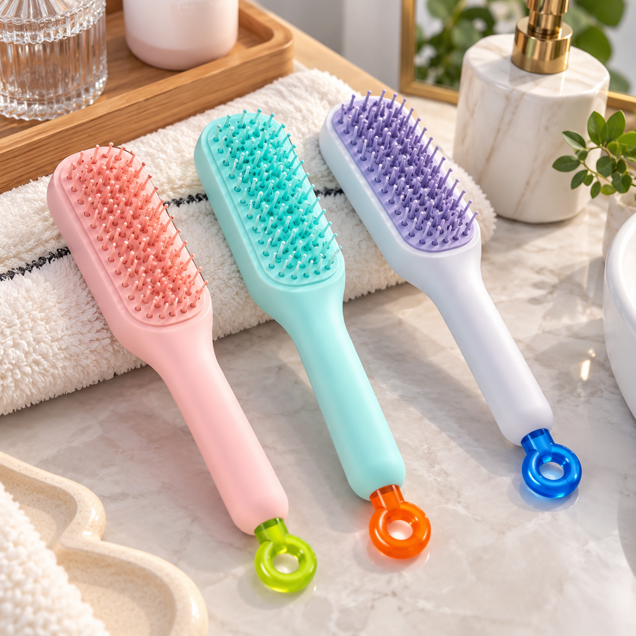 Self Cleaning Hair Brush – Detangling & Scalp Massage Brush - MARKAZX MART